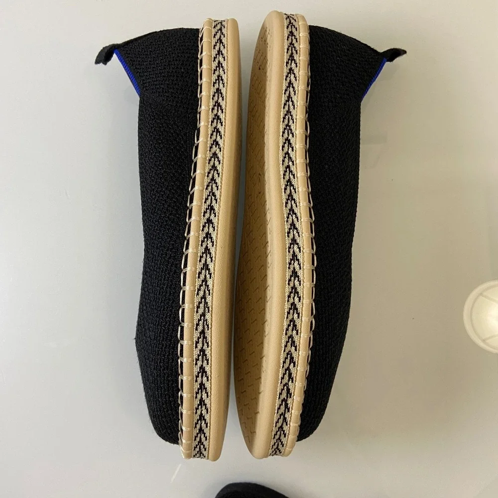Rothys Espadrille Black Knit Slip On Women Shoes Sz 8